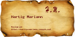 Hartig Mariann névjegykártya